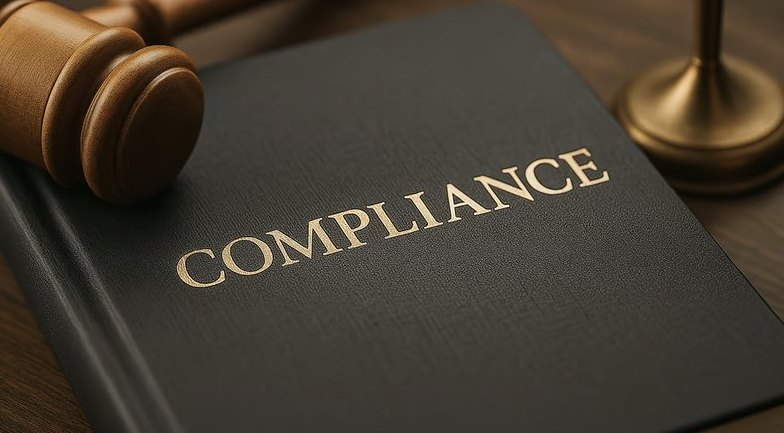 Compliance book and gavel