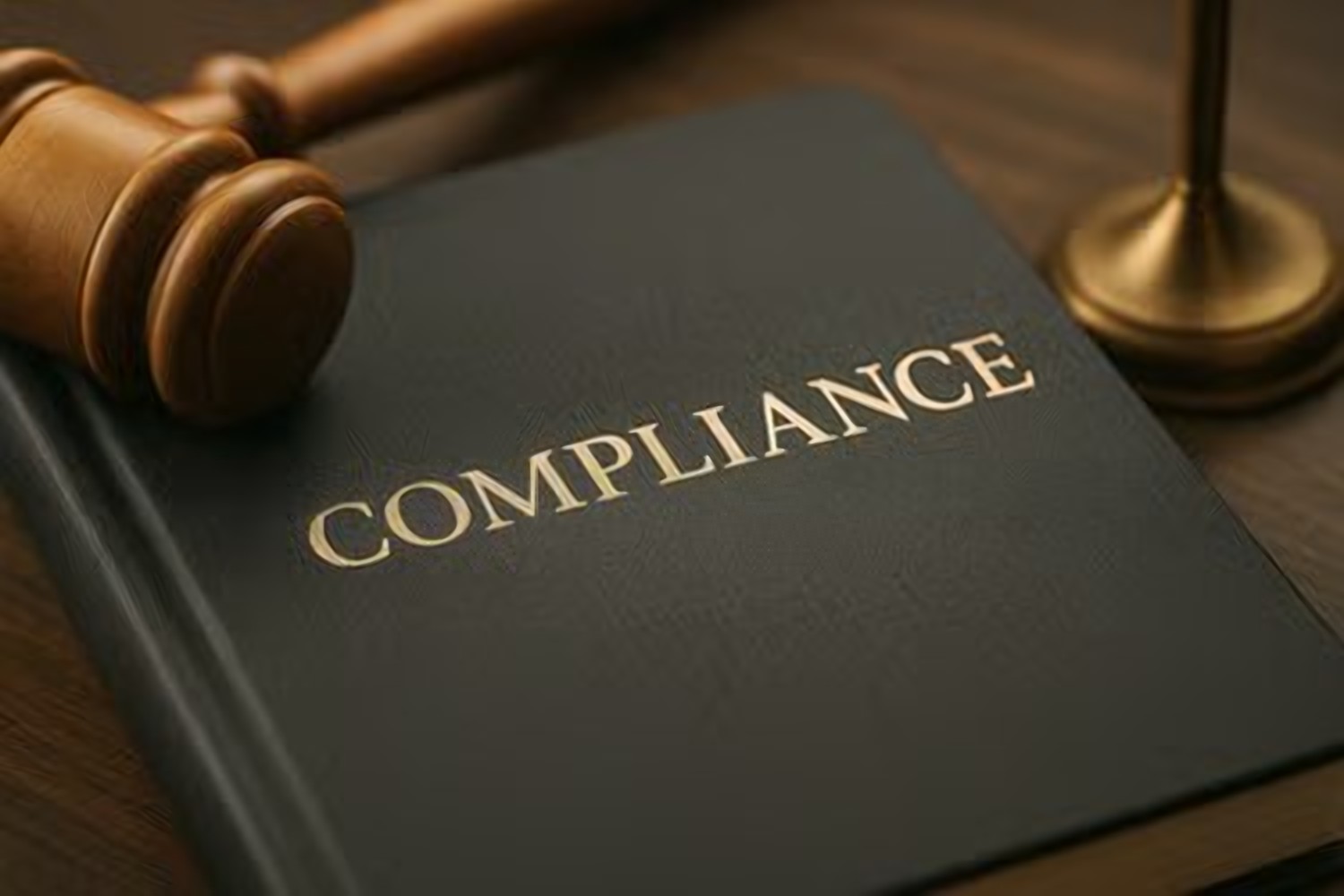Compliance book and gavel
